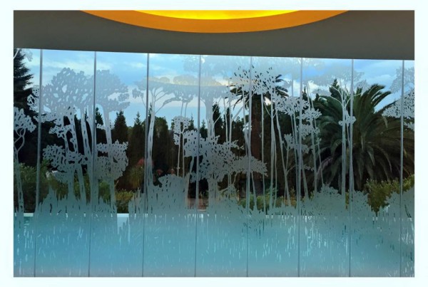 sandblasted glass design