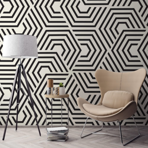 Hexagonal Posy wall art